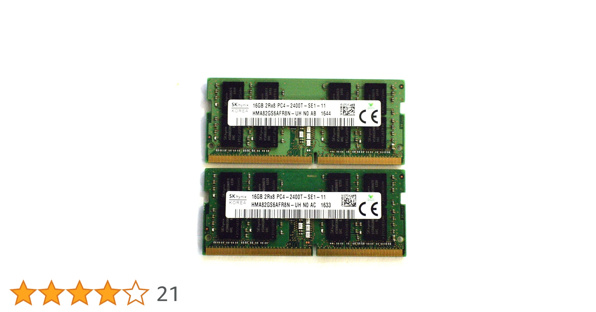SK hynix 32GB DDR4 メモリ 2400MT/s 2枚組 Hynix 32GB 2RX8 PC4-2400T-SE1-11 HMA82GS6AFR8N-UH N0 DDR4-2400